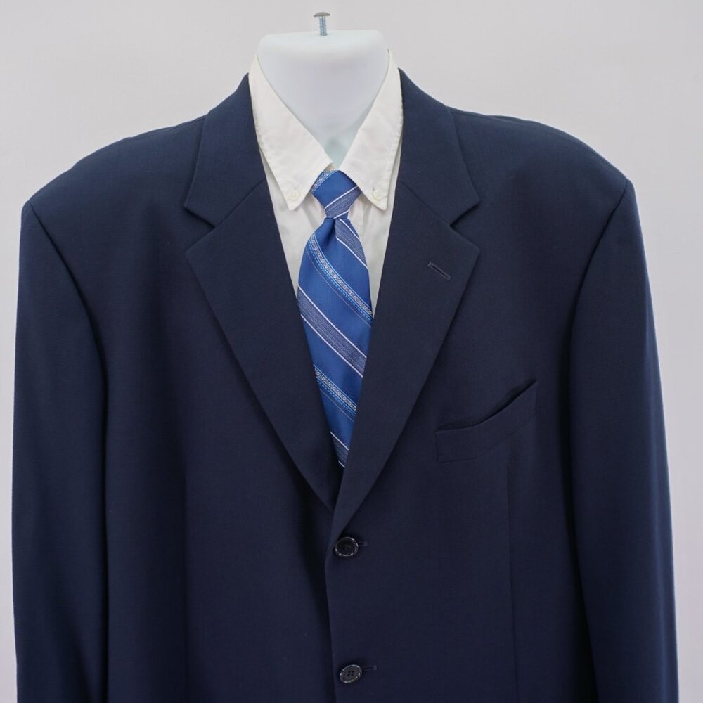 Hugo Boss U.S.A. Einstein Virgin Wool 3 Button Sport Coat Blue Basketweave 46L